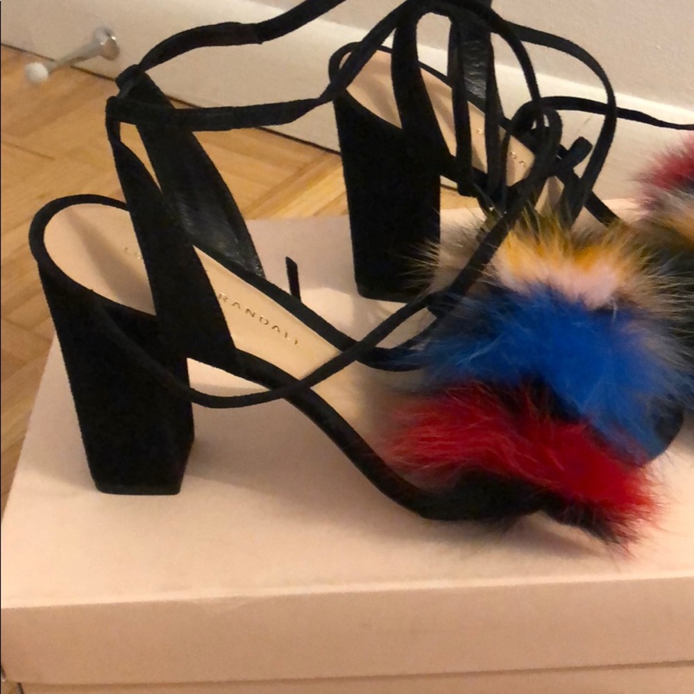 Loeffler Randall Nicolette colorful fur sandals - Picture 2 of 8